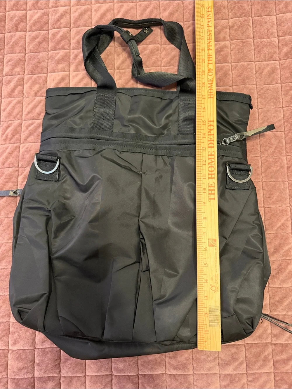 lululemon athletica Black Nylon Drawstring Tote